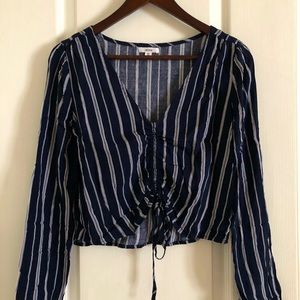 Striped navy adjustable top